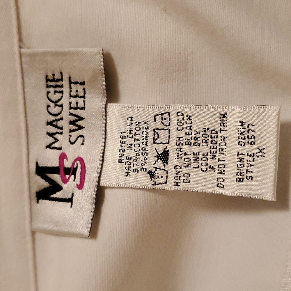 Maggie Sweet Pure White Plus Size Stretch Denim Jean Jacket Size 1X - Picture 5 of 5
